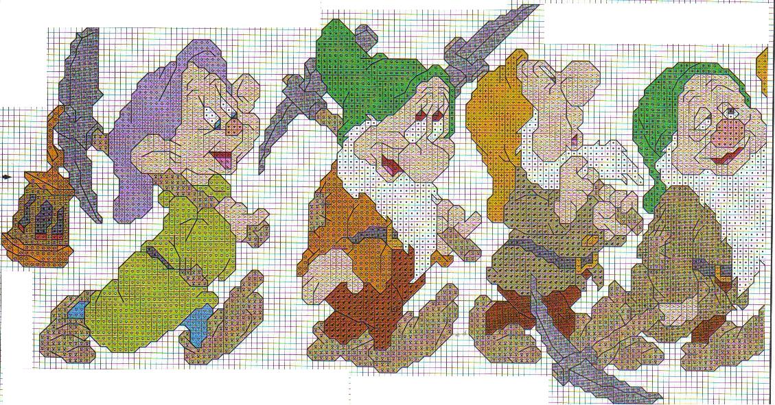 Schema punto croce Sette nani1