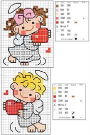 Schema punto croce angioletti piccoli