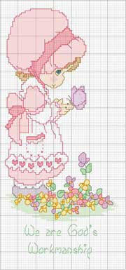 Schema punto croce bambina farfallina