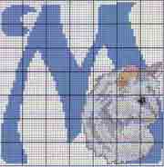 Schema punto croce m gatto