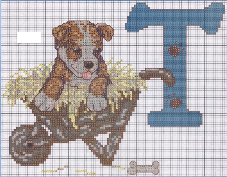 Schema punto croce T cane