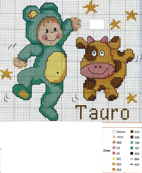 Schema punto croce Toro