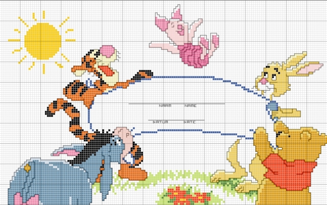 Schema punto croce Winnie1
