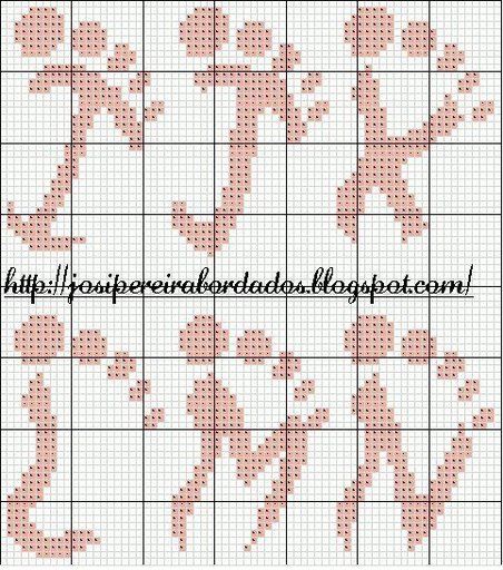 Schema punto croce Alfabeto piede 2