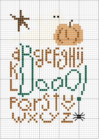 Schema punto croce Abc halloween