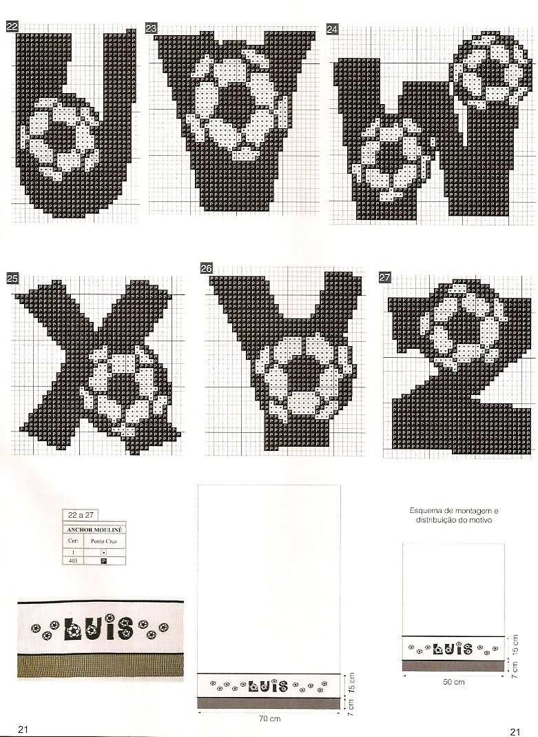 Schema punto croce Alfabeto calcio 3