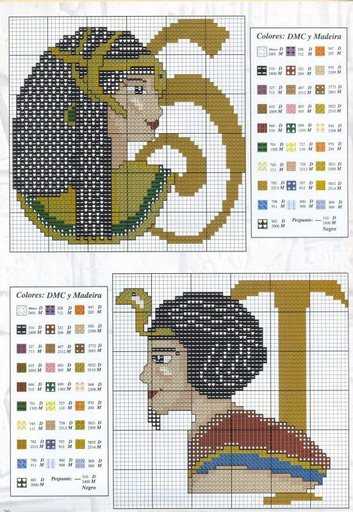 Schema punto croce Alfabeto egizio st