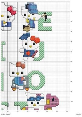 Schema punto croce Alfabeto kitty 3