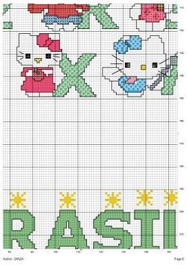 Schema punto croce Alfabeto kitty 4