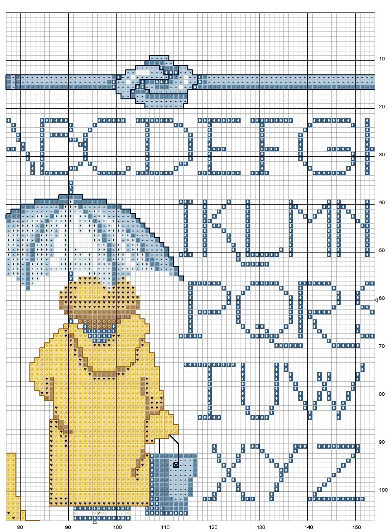 Schema punto croce Alfabeto mare 2