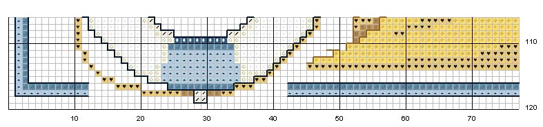 Schema punto croce Alfabeto mare 3