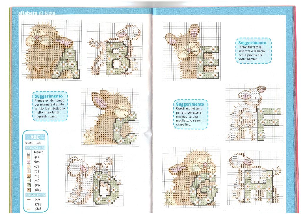 Schema punto croce Alfabeto peloso 1