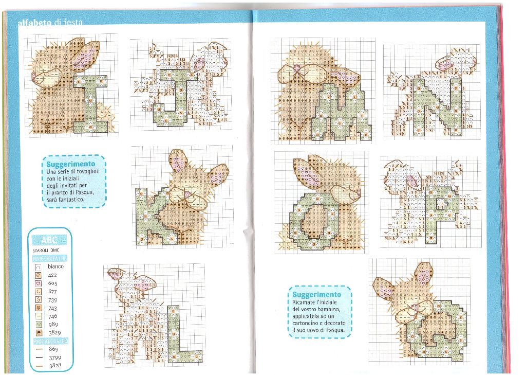 Schema punto croce Alfabeto peloso 2