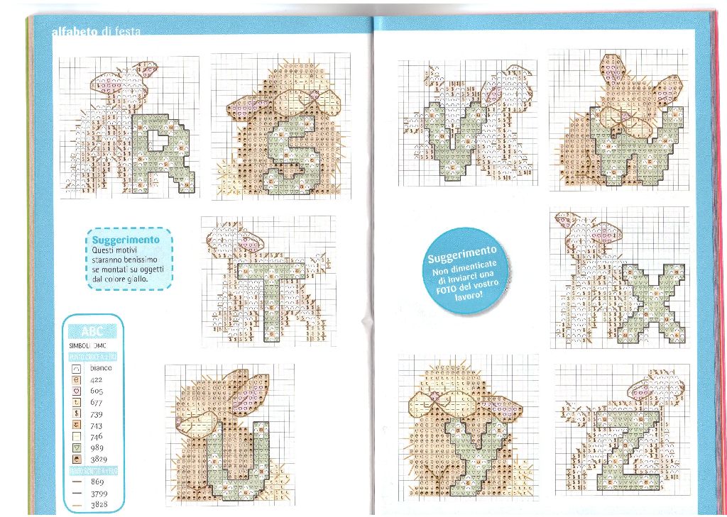 Schema punto croce Alfabeto peloso 3