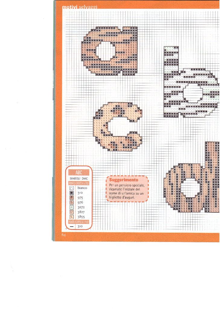 Schema punto croce Alfabeto zebrato 1