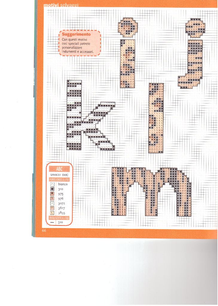 Schema punto croce Alfabeto zebrato 3