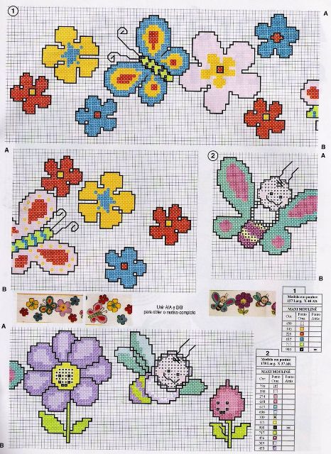 Schema punto croce Altri fiori 2