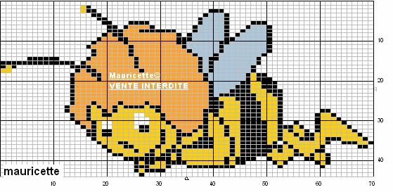 Schema punto croce Ape maya