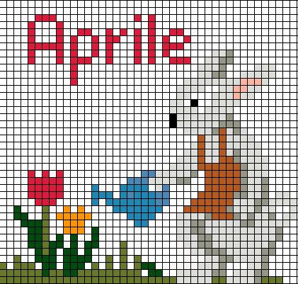 Schema punto croce Aprile