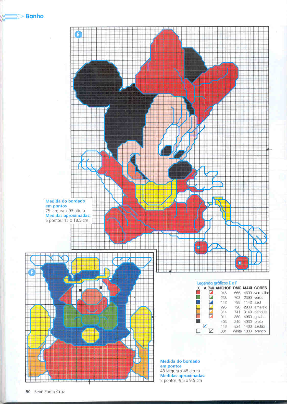 Schema punto croce Baby disney 55