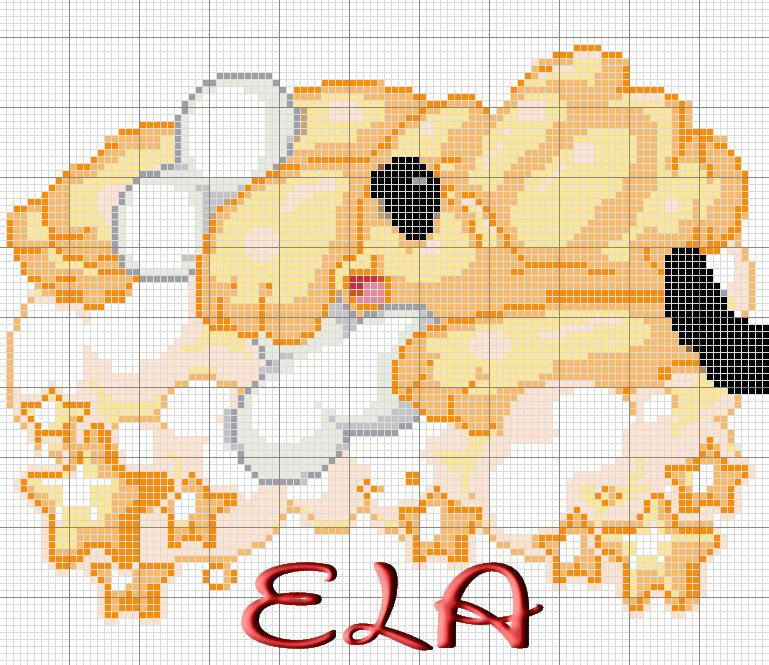 Schema punto croce Baby pluto nuvola