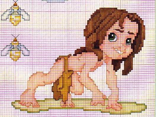 Schema punto croce Baby tarzan