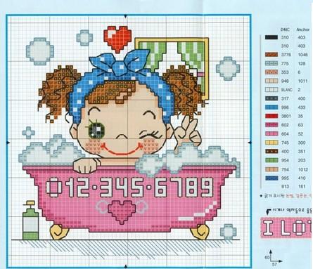 Schema punto croce Bagno