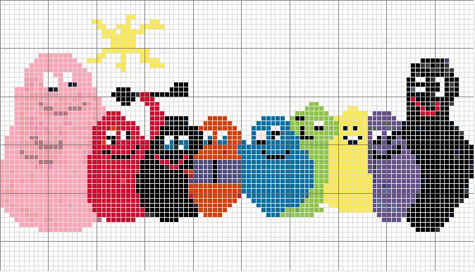 Schema punto croce Barbapapa