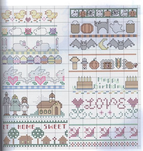 Schema punto croce Bordi ogni occasione