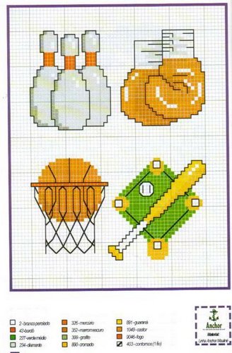 Schema punto croce Bordi sports