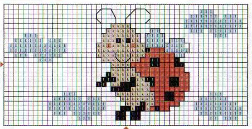 Schema punto croce Coccinella ghiaccio