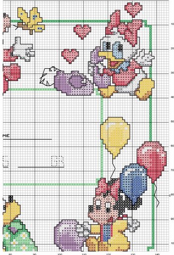 Schema punto croce Cornice baby disney 2