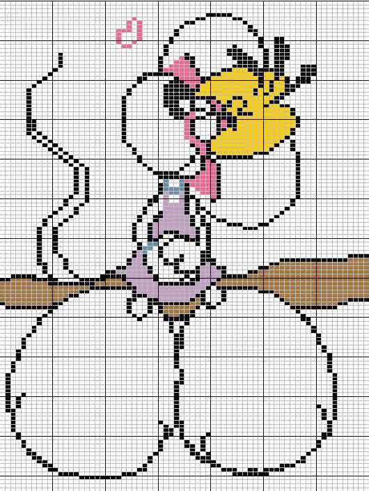 Schema punto croce Diddl seduto