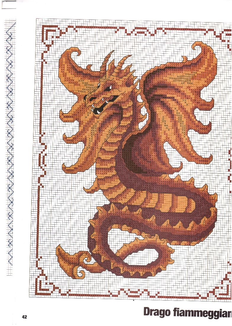 Schema punto croce Drago