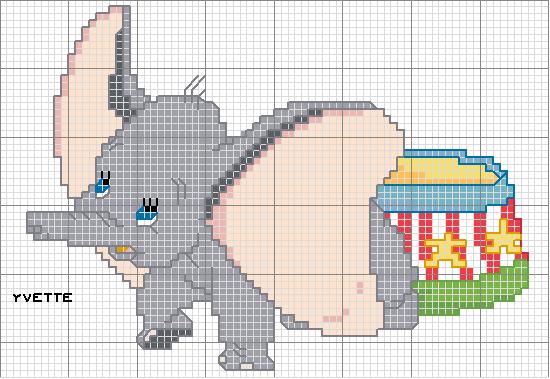 Schema punto croce Dumbo 2