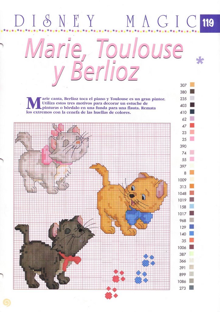 Schema punto croce Gli aristogatti