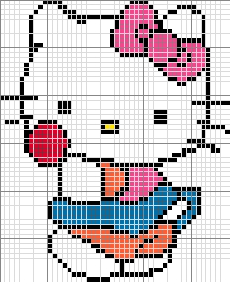 Schema punto croce Kitty leccalecca