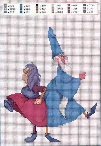 Schema punto croce La spada nella roccia