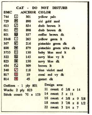 Schema punto croce Legenda gatto che dorme