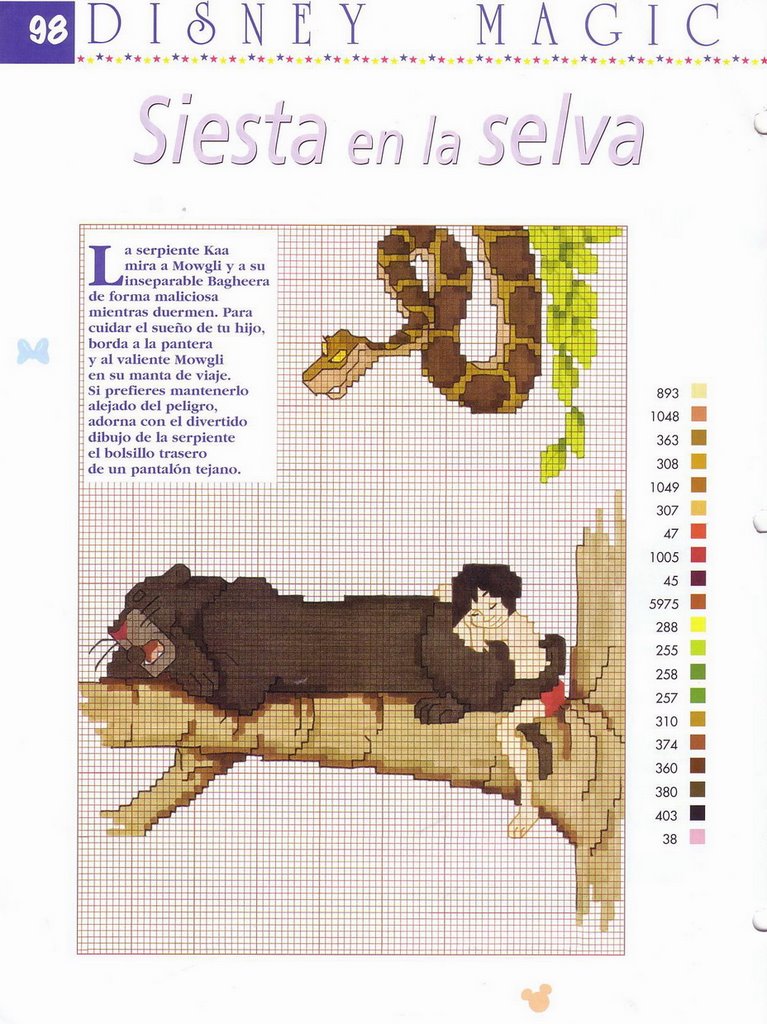 Schema punto croce Libro della jungla