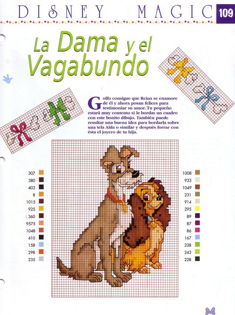 Schema punto croce Lilli e il vagabondo