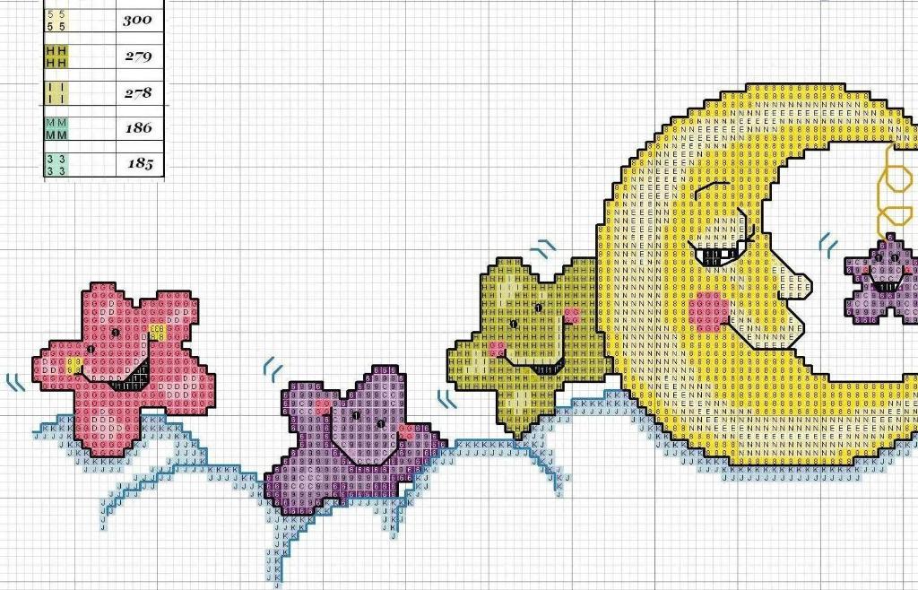 Schema punto croce Luna stelle 2