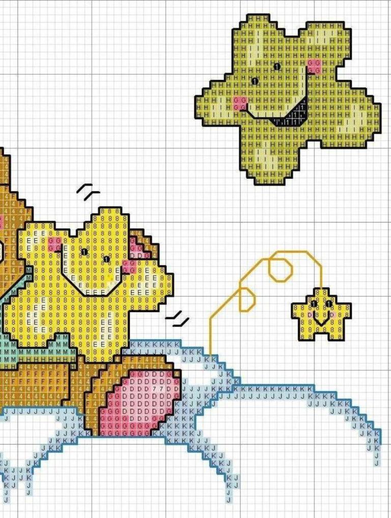 Schema punto croce Luna stelle 3