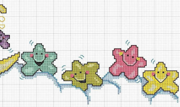 Schema punto croce Luna stelle 4