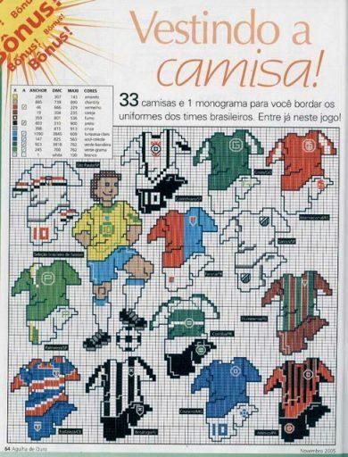 Schema punto croce Magliette calcio