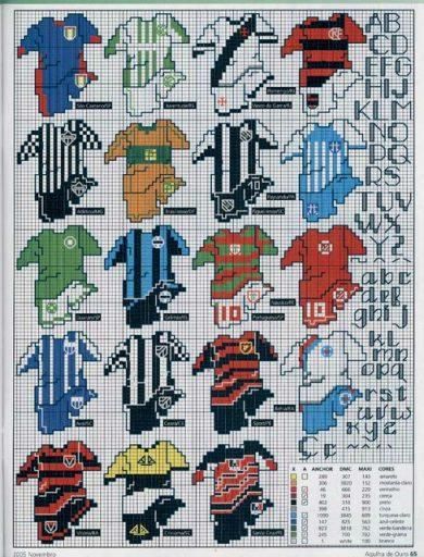 Schema punto croce Magliette calcio2