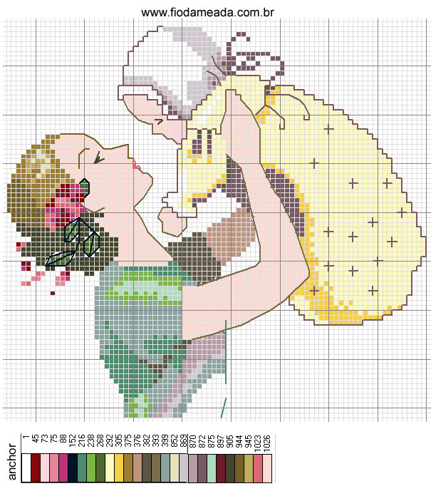 Schema punto croce Mamma e neonato