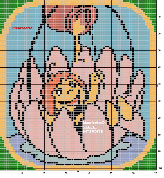 Schema punto croce Maya su fiore