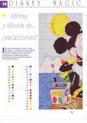 Schema punto croce Minnie mickey 1