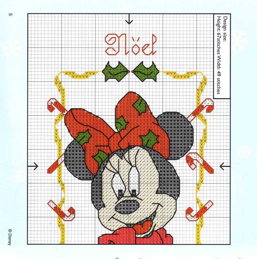 Schema punto croce Minnie natale 1